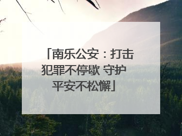南乐公安：打击犯罪不停歇 守护平安不松懈