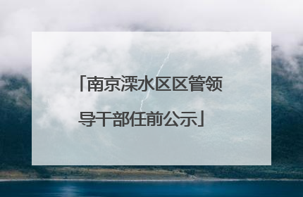 南京溧水区区管领导干部任前公示