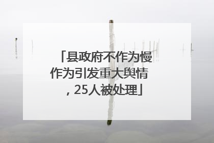 县政府不作为慢作为引发重大舆情，25人被处理