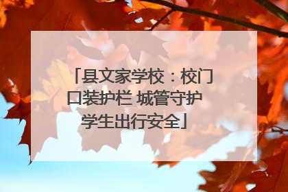 县文家学校：校门口装护栏 城管守护学生出行安全