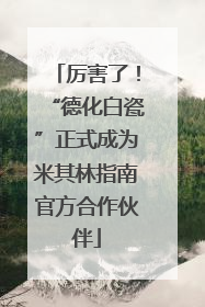 厉害了！“德化白瓷”正式成为米其林指南官方合作伙伴