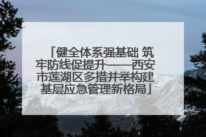 健全体系强基础 筑牢防线促提升——西安市莲湖区多措并举构建基层应急管理新格局