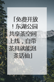 免费开放！东湖公园共享茶空间上线，自带茶具就能泡茶话仙