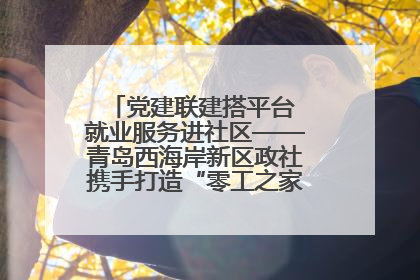 党建联建搭平台 就业服务进社区——青岛西海岸新区政社携手打造“零工之家”就业服务新阵地