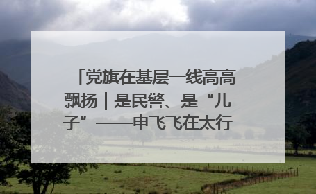 党旗在基层一线高高飘扬｜是民警、是“儿子”——申飞飞在太行山中的一线坚守