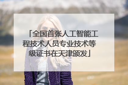 全国首张人工智能工程技术人员专业技术等级证书在天津颁发