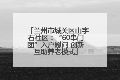兰州市城关区山字石社区：“60串门团”入户慰问 创新互助养老模式
