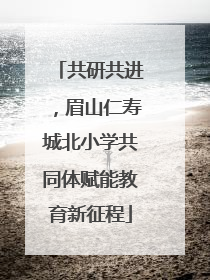 共研共进，眉山仁寿城北小学共同体赋能教育新征程