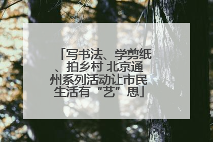 写书法、学剪纸、拍乡村 北京通州系列活动让市民生活有“艺”思