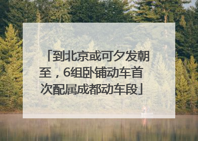 到北京或可夕发朝至，6组卧铺动车首次配属成都动车段