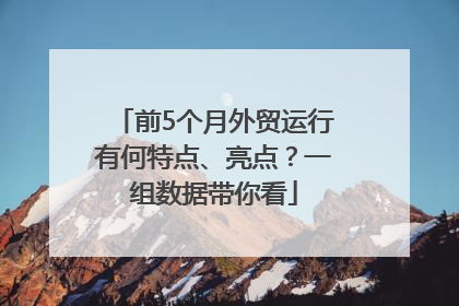 前5个月外贸运行有何特点、亮点？一组数据带你看