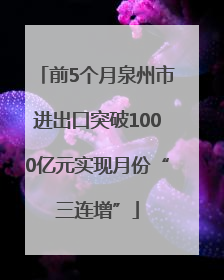 前5个月泉州市进出口突破1000亿元实现月份“三连增”