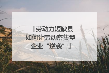 劳动力短缺县 如何让劳动密集型企业“逆袭”