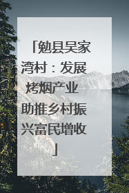 勉县吴家湾村：发展烤烟产业 助推乡村振兴富民增收