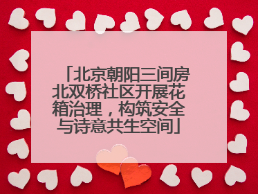 北京朝阳三间房北双桥社区开展花箱治理，构筑安全与诗意共生空间