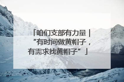 咱们支部有力量｜“有时间做黄帽子，有需求找黄帽子”