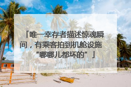 唯一幸存者描述惊魂瞬间，有乘客拍到机舱设施“哪哪儿都坏的”