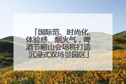 国际范、时尚化、体验感、烟火气，啤酒节崂山会场将打造沉浸式双场景园区