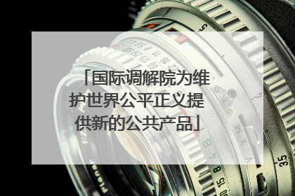 国际调解院为维护世界公平正义提供新的公共产品