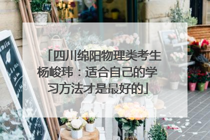 四川绵阳物理类考生杨峻玮：适合自己的学习方法才是最好的