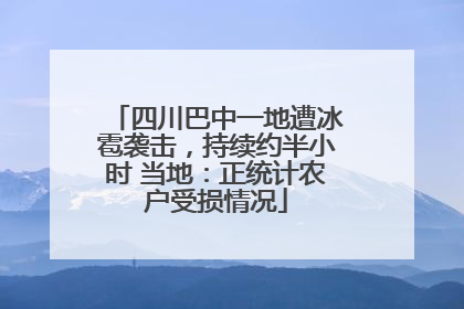 四川巴中一地遭冰雹袭击，持续约半小时 当地：正统计农户受损情况