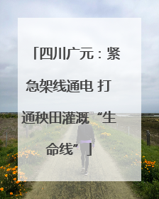 四川广元：紧急架线通电 打通秧田灌溉“生命线”