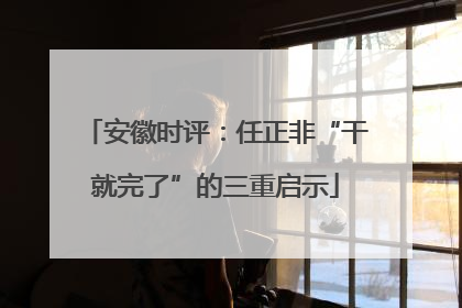 安徽时评：任正非“干就完了”的三重启示