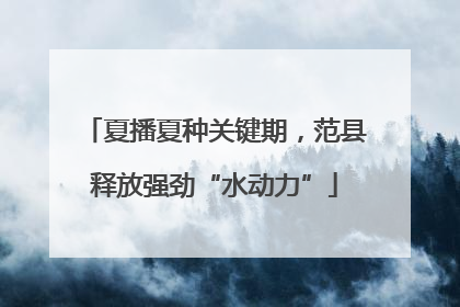 夏播夏种关键期，范县释放强劲“水动力”