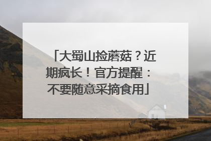大蜀山捡蘑菇？近期疯长！官方提醒：不要随意采摘食用