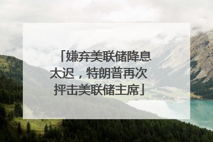 嫌弃美联储降息太迟，特朗普再次抨击美联储主席