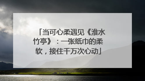 当可心柔遇见《淮水竹亭》：一张纸巾的柔软，接住千万次心动