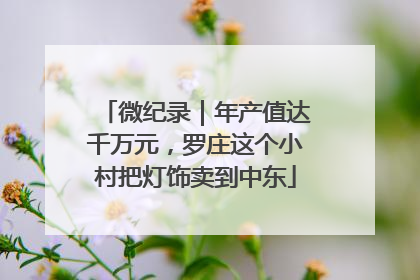 微纪录｜年产值达千万元，罗庄这个小村把灯饰卖到中东