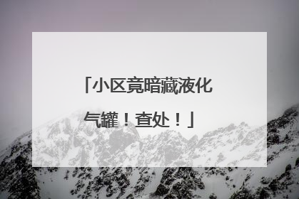 小区竟暗藏液化气罐！查处！