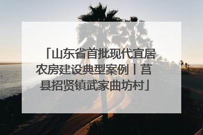 山东省首批现代宜居农房建设典型案例丨莒县招贤镇武家曲坊村