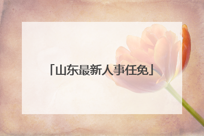 山东最新人事任免