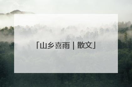 山乡喜雨｜散文