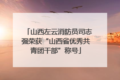山西左云消防员司志强荣获“山西省优秀共青团干部”称号