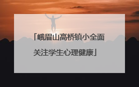 峨眉山高桥镇小全面关注学生心理健康