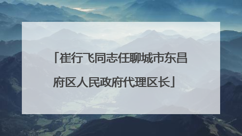 崔行飞同志任聊城市东昌府区人民政府代理区长