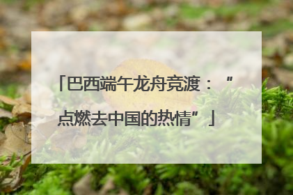 巴西端午龙舟竞渡：“点燃去中国的热情”
