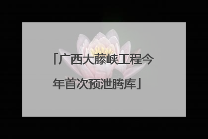 广西大藤峡工程今年首次预泄腾库