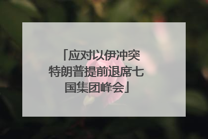 应对以伊冲突 特朗普提前退席七国集团峰会