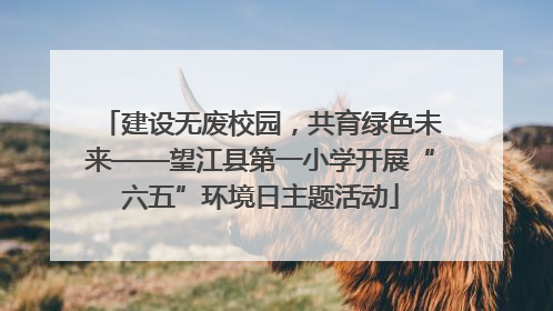 建设无废校园，共育绿色未来——望江县第一小学开展“六五”环境日主题活动