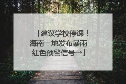 建议学校停课！海南一地发布暴雨红色预警信号→