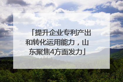 提升企业专利产出和转化运用能力，山东聚焦4方面发力