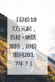 总价107万元起，名校+地铁加持，房价重回2017年？