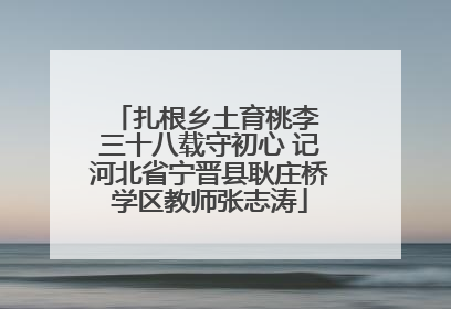 扎根乡土育桃李 三十八载守初心 记河北省宁晋县耿庄桥学区教师张志涛
