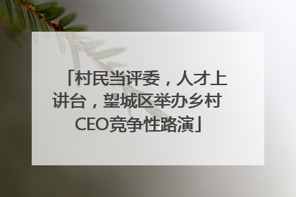村民当评委，人才上讲台，望城区举办乡村CEO竞争性路演