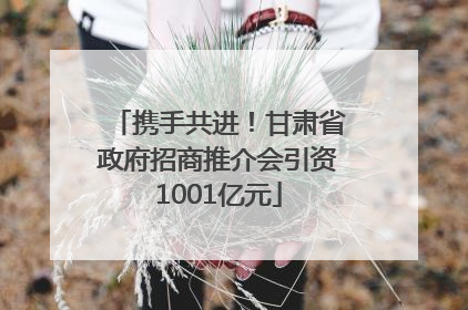 携手共进！甘肃省政府招商推介会引资1001亿元