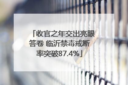 收官之年交出亮眼答卷 临沂禁毒戒断率突破87.4%